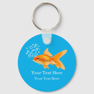 Chaveiro de Botão de Mensagem de Peixe Goldfish