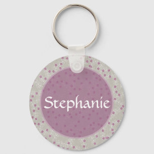 Chaveiro de Botão de Nome Personalizável da Flor R