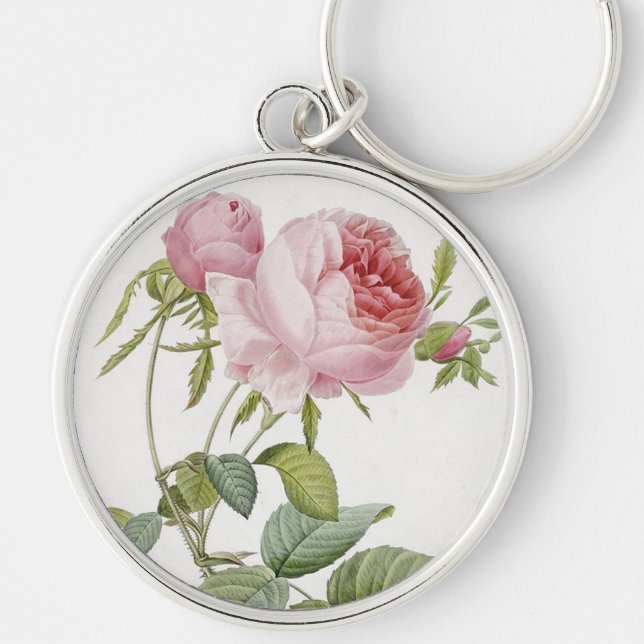 Chaveiro de Botão de Rosa Rosa (Frente)
