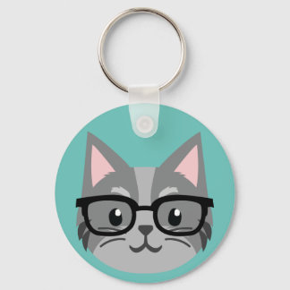 Chaveiro de Botão Personalizado - Cinza de Gato In