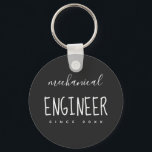Chaveiro de Botão Personalizado Simples de Engenhe<br><div class="desc">Personalize este design simples para o seu engenheiro favorito:</div>