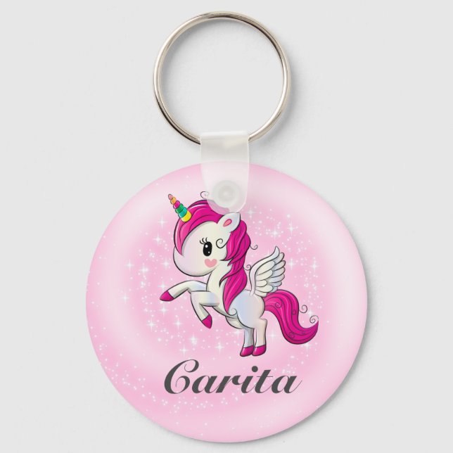 Chaveiro de Botão Unicorn Personalizado (Frente)