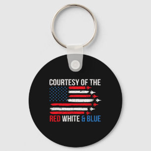 Chaveiro De Branco Vermelho E Azul 4 De Julho