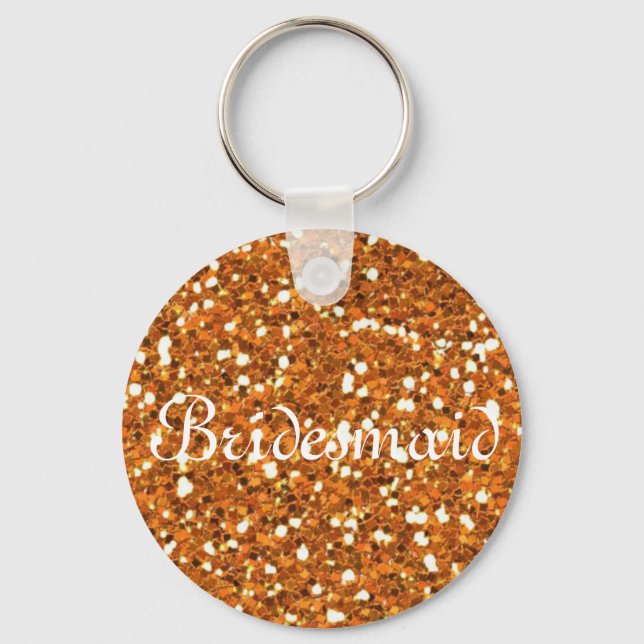 Chaveiro de Bridesmaid Personalizada com Glitter A (Frente)