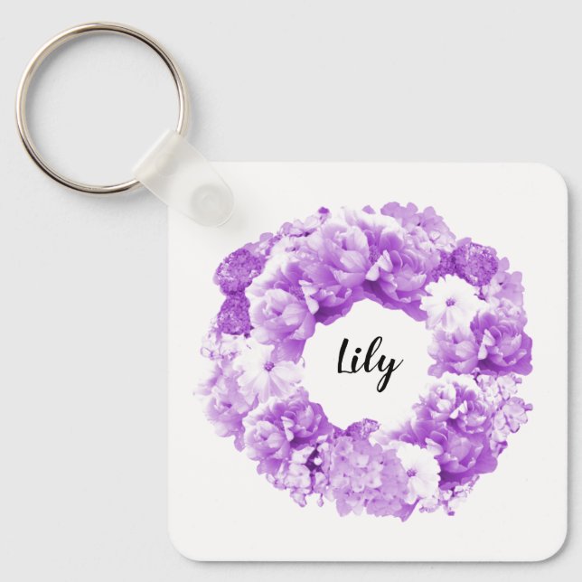 Chaveiro de Bridesmaid Personalizada por Wreath Ro (Frente)