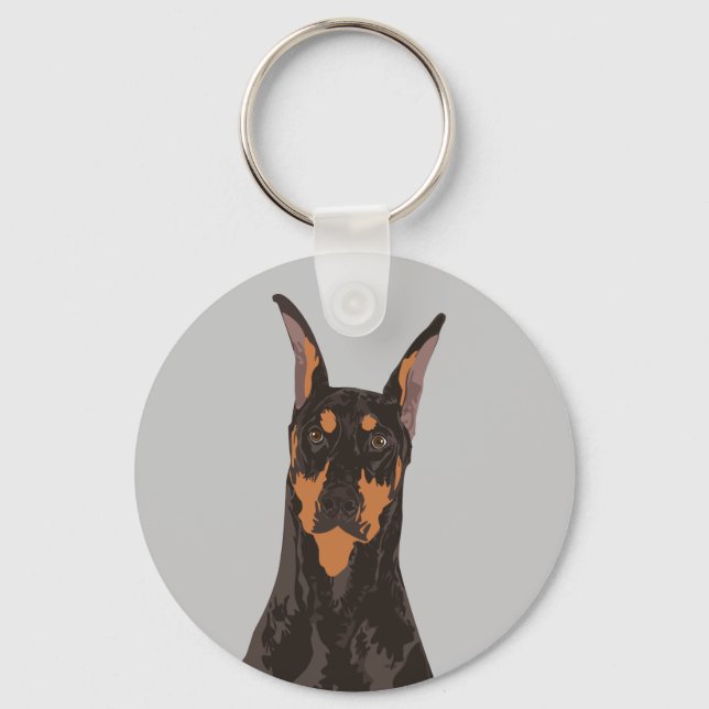 Chaveiro de Cachorro Doberman Pinscher para Cachor (Frente)