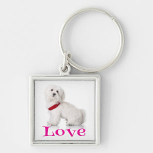 Chaveiro de Cachorro Filhote Bichon Frise Branco A