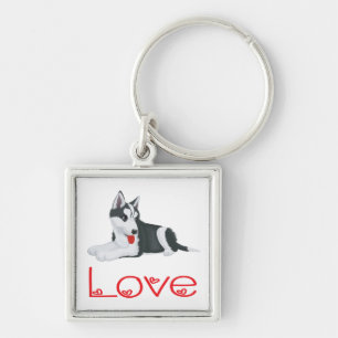 Chaveiro de Cachorro Filhote Husky Siberiano