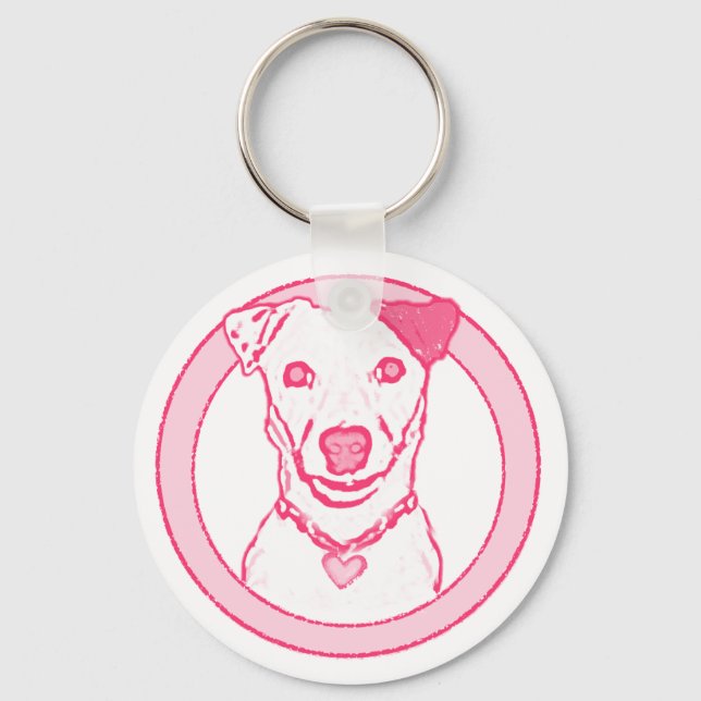 Chaveiro de Cachorro Rosa (Frente)