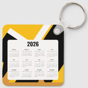 Chaveiro de Calendário Imobiliário 2026   Preto e 