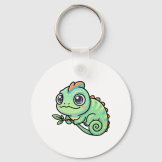 Chaveiro de Camaleão Verde Bebê Fofo