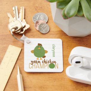 Chaveiro de Campeão de Frango Verde e Marrom