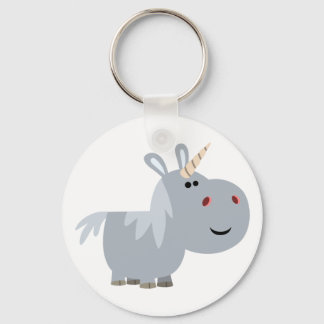 Chaveiro de Cartoon Unicorn Incrutável Bonito