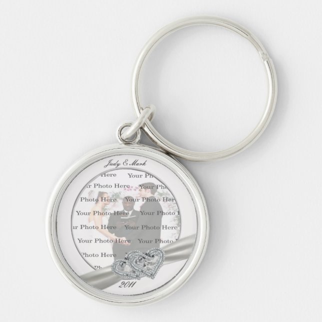 Chaveiro de Casamento Brancos em Prata (Frente)