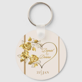 Chaveiro de Casamento de Ouro Personalizado Elegan