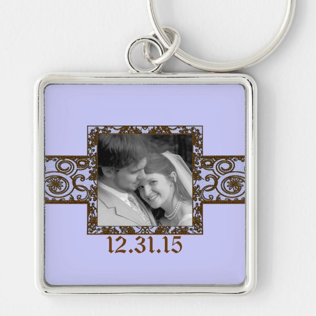 Chaveiro de Casamento Floral Suave (Frente)