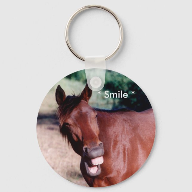 Chaveiro de Cavalo-Padrão Sorridente (Frente)