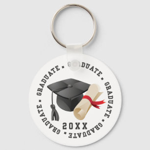 Chaveiro de Chapéu de Formatura e Diploma