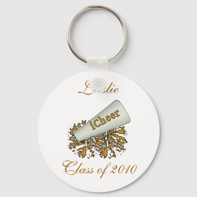 Chaveiro de Cheerleader Personalizado Dourado (Frente)