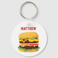 Chaveiro de Cheeseburger Personalizado Duplo