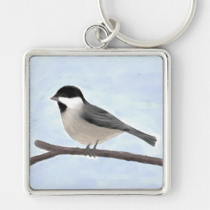 Chaveiro de Chickadee de Casca Preta