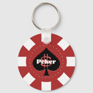 Chaveiro de Chip de Poker Vermelho