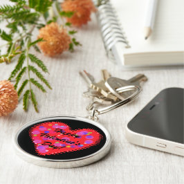 Chaveiro de Círculos e Coração de Dia de os namora