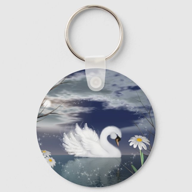 chaveiro de cisne encantado - cisne pintado digita (Frente)