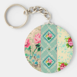 Chaveiro de colagem de papel de parede da Vintage