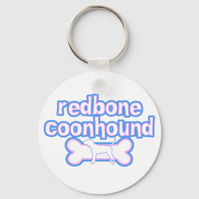 Chaveiro de Conhound Redbone rosa e azul (Frente)