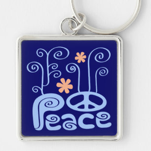 Chaveiro de cor azul e laranja