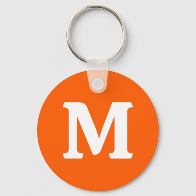 Chaveiro de Cor Sólida Laranja Neon (Frente)