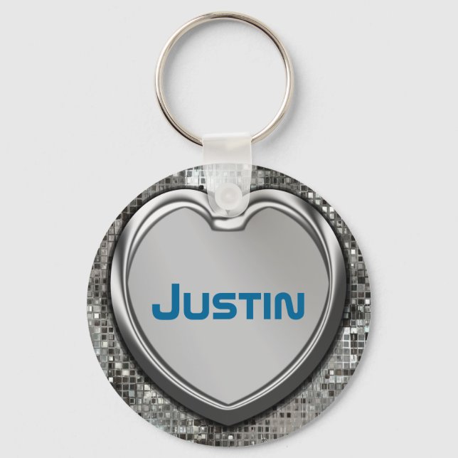 Chaveiro de Coração Personalizado em Sequências (Frente)