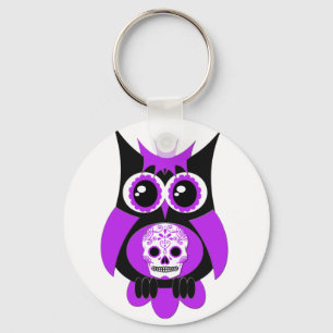 Chaveiro de Coruja Roxo