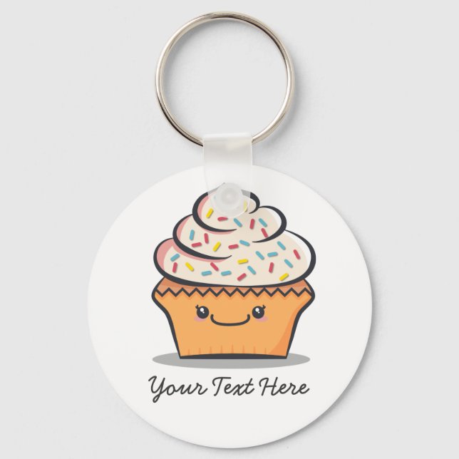 Chaveiro de Cupcake de de Cute Personalizado (Frente)