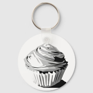Chaveiro de cupcake de escala de cinza