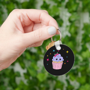 Chaveiro de Cupcake Roxo Fofo