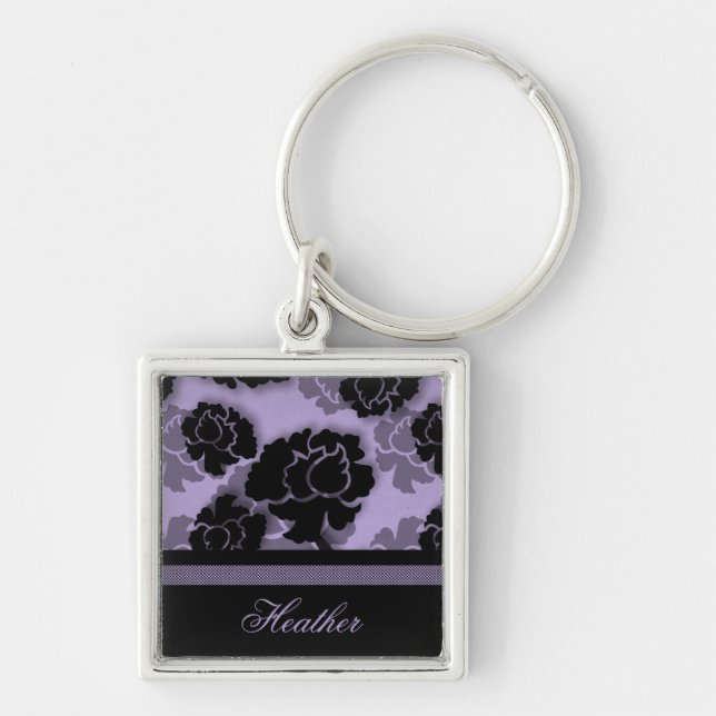 Chaveiro de Decadência Floral Grungy, Lavanda (Frente)