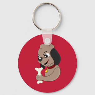 Chaveiro de desenho animado de cachorrinho fofo