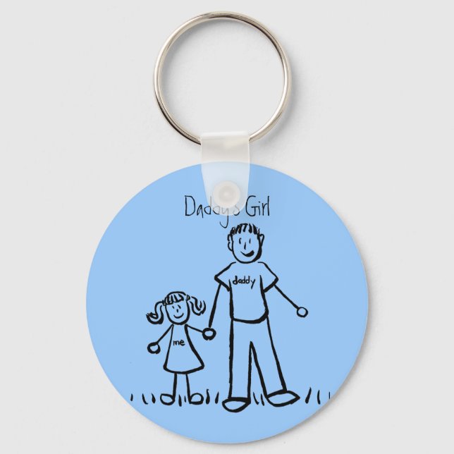 Chaveiro de Desenho de Rapariga do pai (Personaliz (Frente)