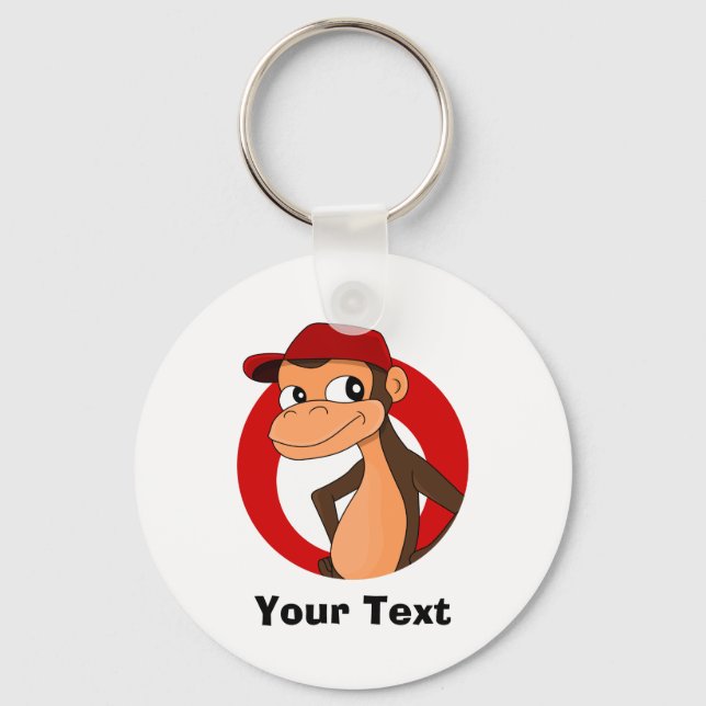 Chaveiro de desenho personalizado de chimp (Frente)