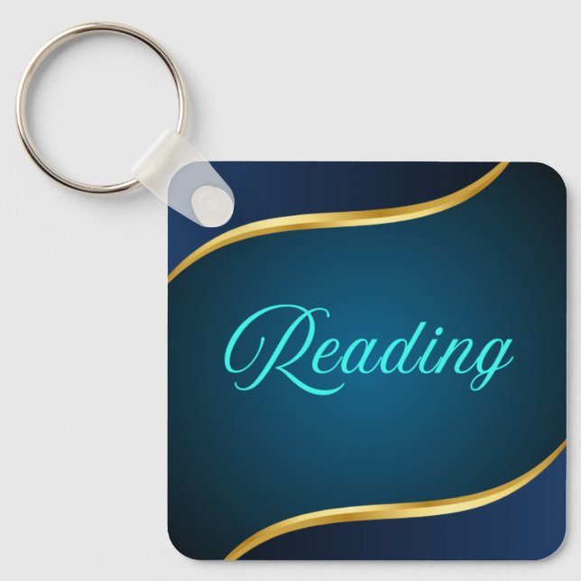 Chaveiro de Design Dourado Amante de Livros de Lei (Frente)