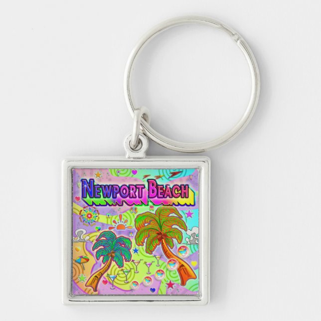 Chaveiro de Destino de Férias de Praia do Newport (Frente)