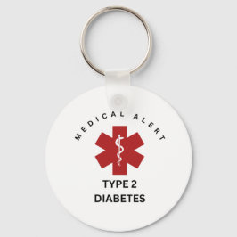 CHAVEIRO DE DIABETES DE ALERTA MÉDICA TIPO 2