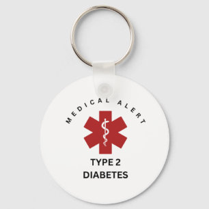 CHAVEIRO DE DIABETES DE ALERTA MÉDICA TIPO 2