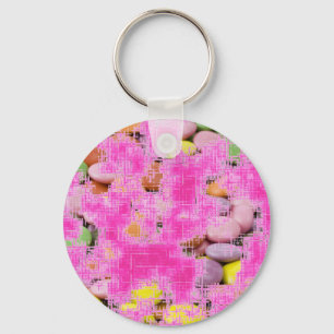 Chaveiro de doce cor-de-rosa