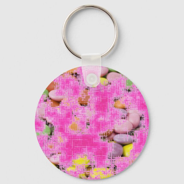 Chaveiro de doce cor-de-rosa (Frente)