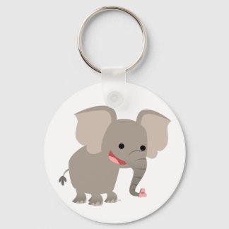 Chaveiro de Elefante de Cartoon Rindo Muito Bastan