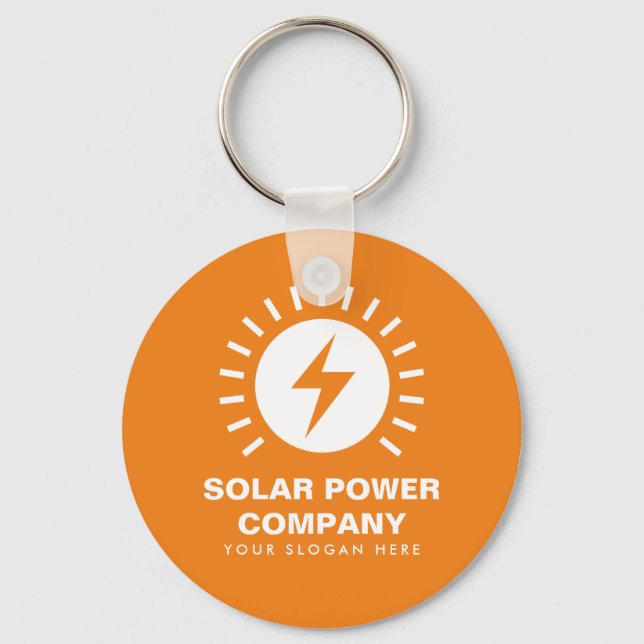 Chaveiro de energia solar com nome comercial perso (Frente)