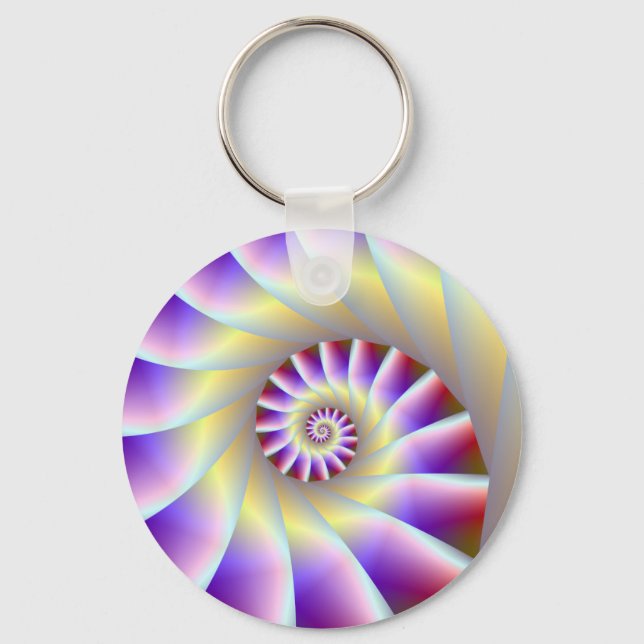 Chaveiro de espiral vermelha-roxa e branca (Frente)